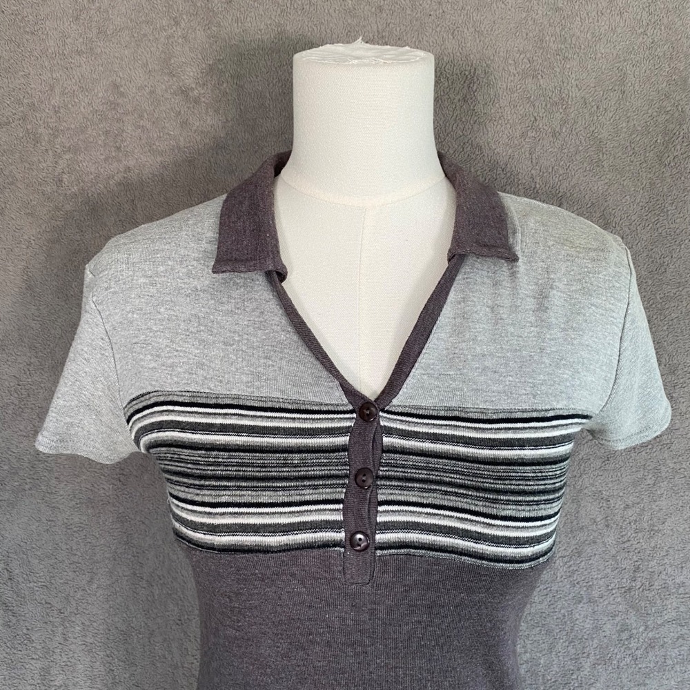 Vintage 90s ST & Co Womens Y2K  Polo Mini Dress Size M Striped Preppy Sporty - Picture 3 of 9